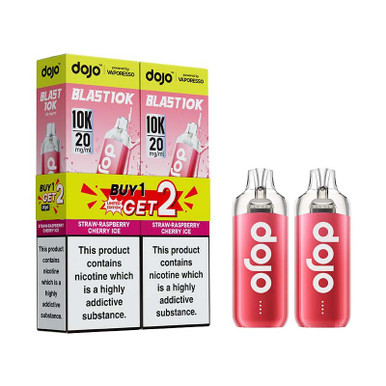 Vaporesso Dojo Blast 10K Kit Buy 1 Get 2 Bundle Straw-Raspberry Cherry Ice — buy online at Best UK Wholesaler