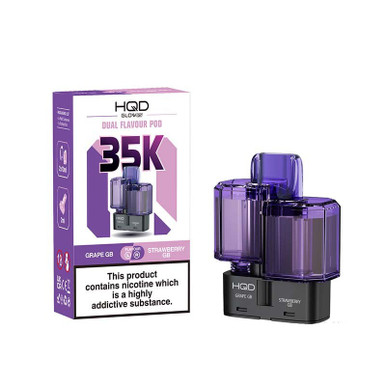 HQD Glow Air 35K Prefilled Pods Grape GB-Strawberry GB 20mg — buy online at Best UK Wholesaler