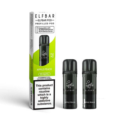 Elf Bar 600 Prefilled Pods 2 Pack 4ml Apple Peach 20mg — buy online at Best UK Wholesaler