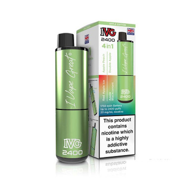 IVG 2400 4 In 1 Rechargeable Pod Kit 8ml Apple Edition 20mg — buy online at Best UK Wholesaler