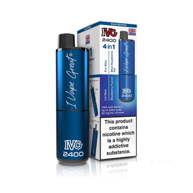 IVG 2400 4 In 1 Rechargeable Pod Kit 8ml Blue Edition 20mg — buy online at Best UK Wholesaler