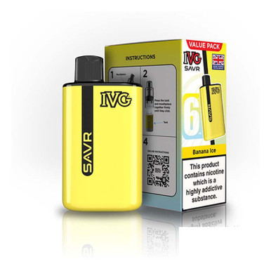 IVG SAVR Big Puff Device Banana Ice 20mg — buy online at Best UK Wholesaler