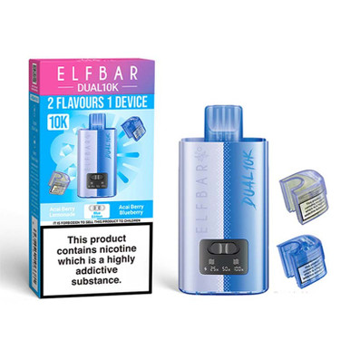 Elf Bar Dual 10K Legal Big Puff Device Blue Edition 20mg — buy online at Best UK Wholesaler