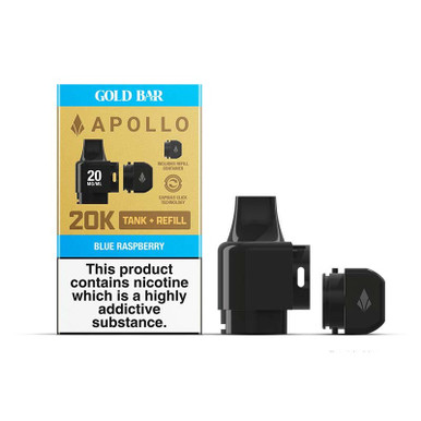 Gold Bar 20K Apollo Tank & Refill Blue Raspberry 20mg — buy online at Best UK Wholesaler