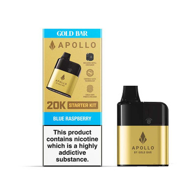Gold Bar 20K Apollo AIO Big Puff Device Blue Raspberry 20mg — buy online at Best UK Wholesaler