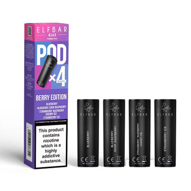 Elf Bar 4 in 1 Prefilled Pods 4 Pack Berry Edition 20mg — buy online at Best UK Wholesaler