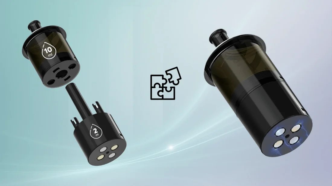 Enjoy Ultra 9000 2ml pod clicking onto the 10ml magnetic refill container