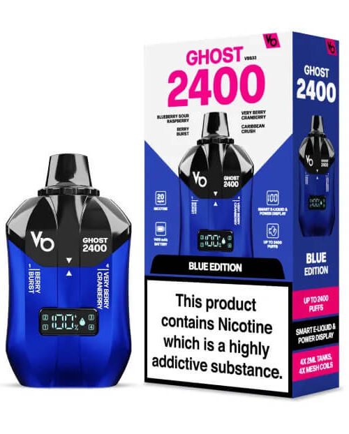 Ghost 2400 Disposable vape by vape bar blue edition